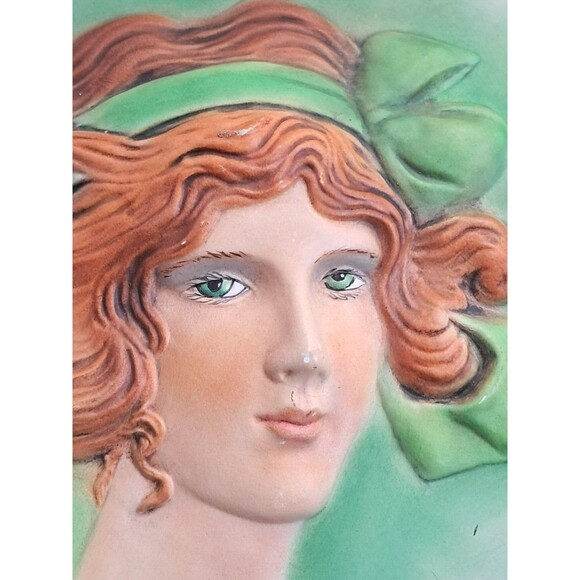 Vintage Duncan Ceramic 1975 Red Head Chalkware Erma Gilliland Duncan - Picture 5 of 7
